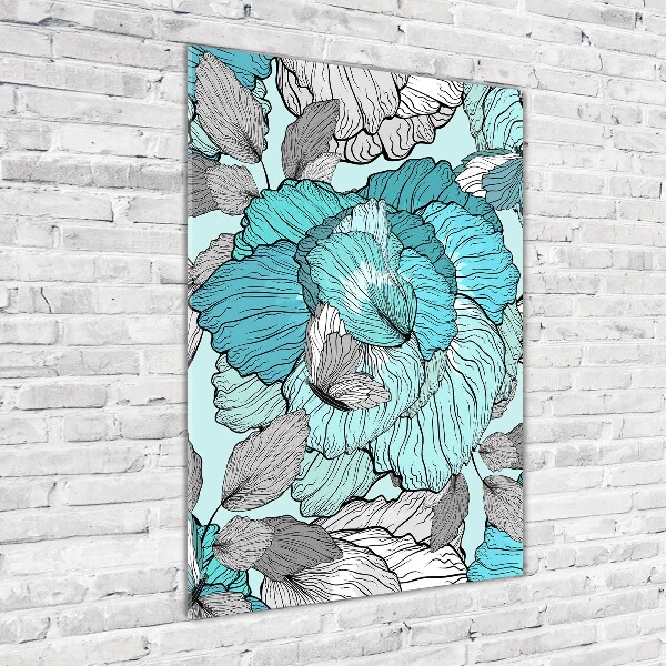 Quadro in vetro verticale Motivo floreale