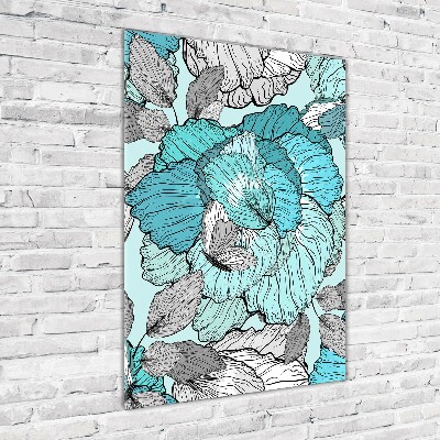 Quadro in vetro verticale Motivo floreale
