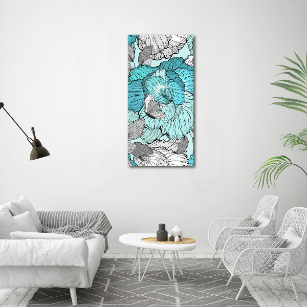 Quadro in vetro verticale Motivo floreale