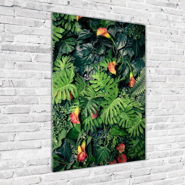 Quadro vetro verticale Piante tropicali