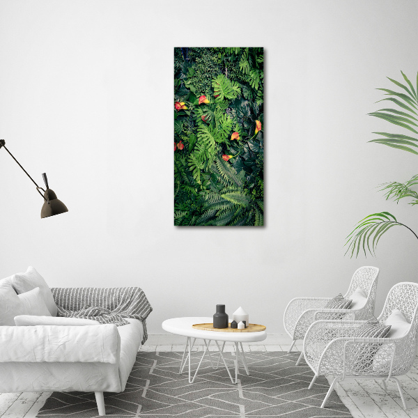 Quadro vetro verticale Piante tropicali