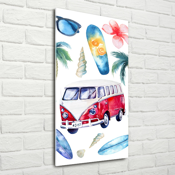 Quadro di vetro verticale Set da surfista