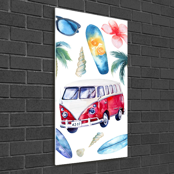 Quadro di vetro verticale Set da surfista
