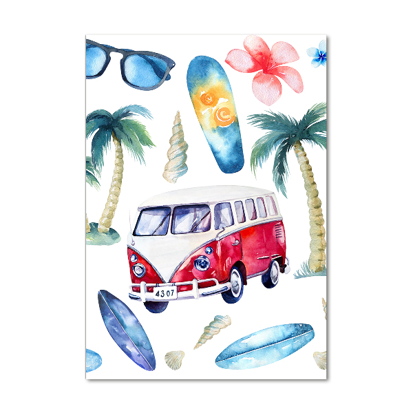 Quadro di vetro verticale Set da surfista