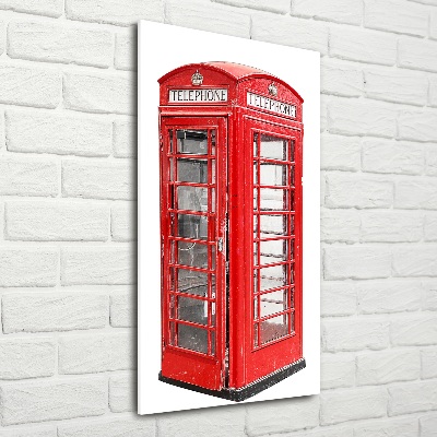 Quadro di vetro verticale Telefono pubblico
