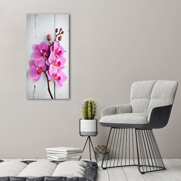 Quadro in vetro verticale Orchidea rosa