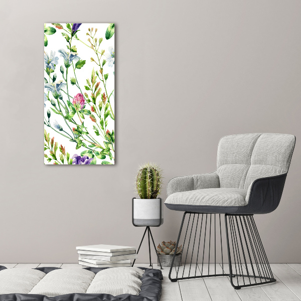 Quadro vetro verticale Fiori selvatici