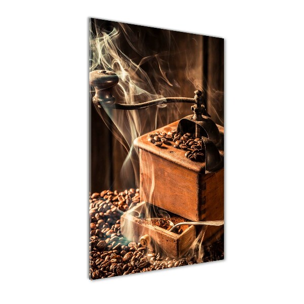Quadro di vetro verticale Chicchi di caffè
