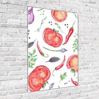 Quadro vetro verticale Verdure