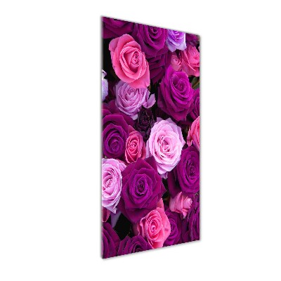 Quadro di vetro verticale Rose rosa