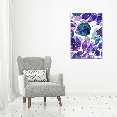 Quadro di vetro verticale Foglie