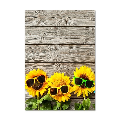 Quadro vetro verticale Occhiali Girasole