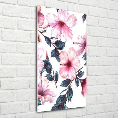 Quadro stampa su vetro verticale Ibisco