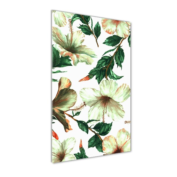 Quadro vetro verticale Ibisco
