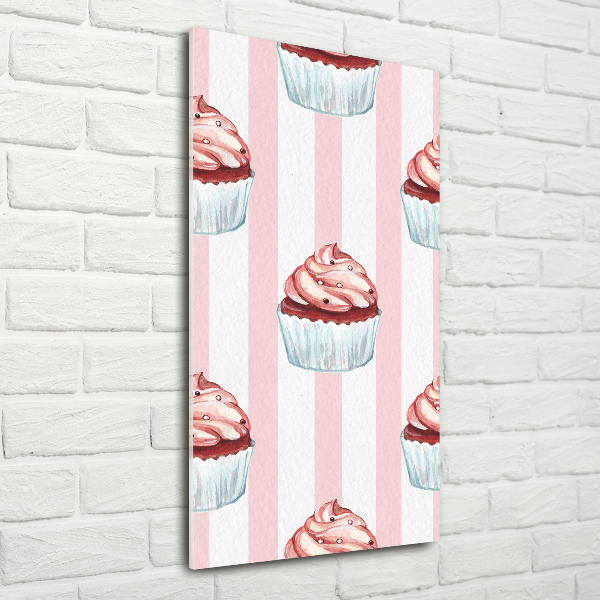 Quadro in vetro verticale Cupcakes