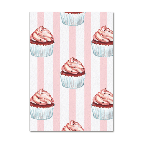 Quadro in vetro verticale Cupcakes