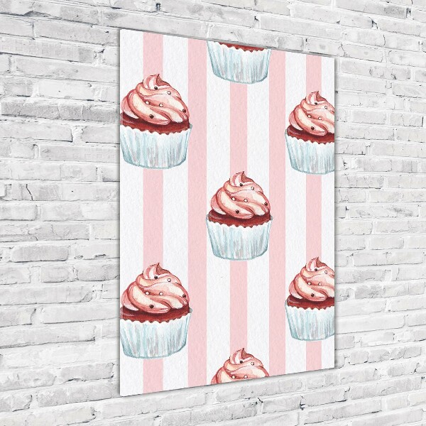 Quadro in vetro verticale Cupcakes