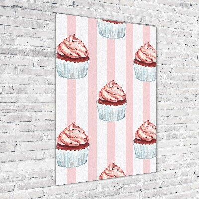 Quadro in vetro verticale Cupcakes