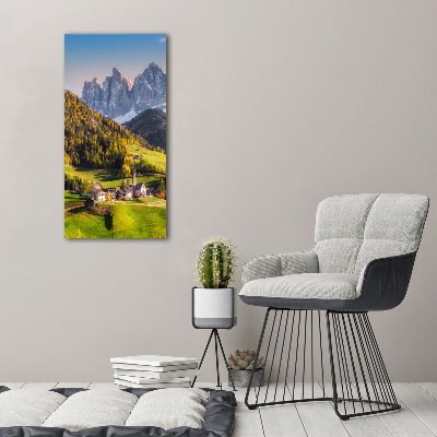 Quadro vetro verticale Una città di montagna
