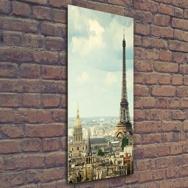 Quadro di vetro verticale Torre Eiffel Parigi