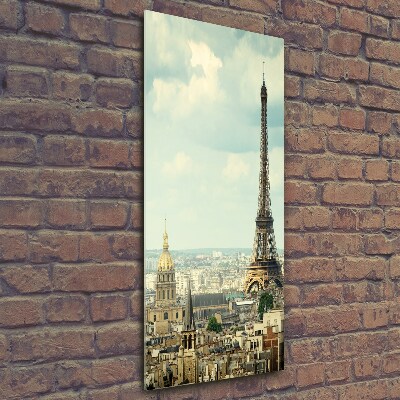 Quadro di vetro verticale Torre Eiffel Parigi