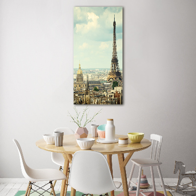 Quadro di vetro verticale Torre Eiffel Parigi