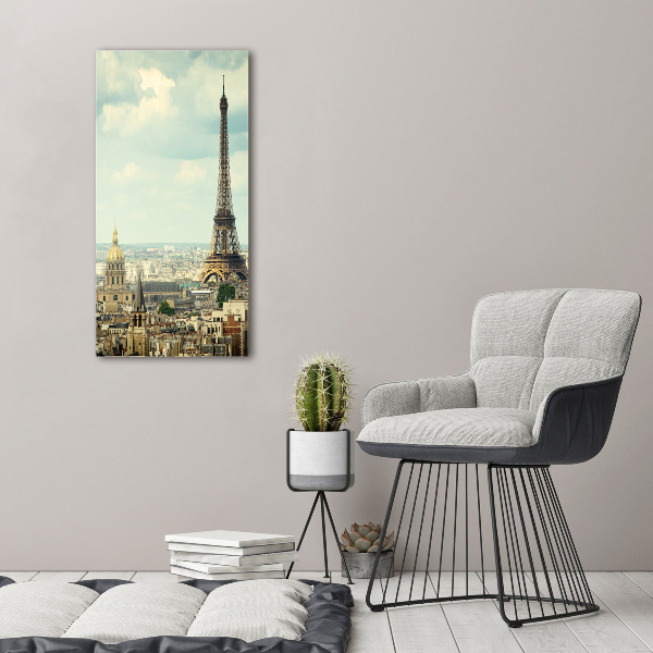 Quadro di vetro verticale Torre Eiffel Parigi