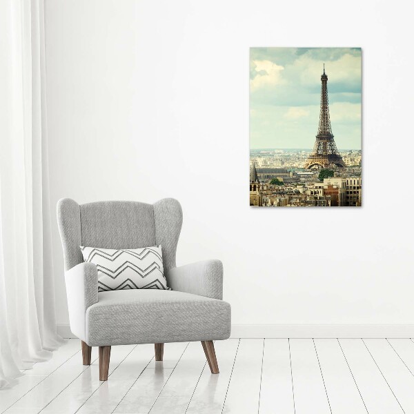 Quadro di vetro verticale Torre Eiffel Parigi