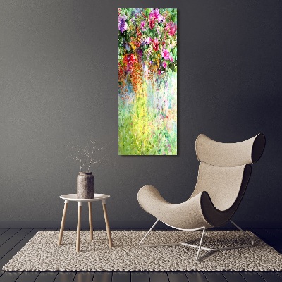 Quadro stampa su vetro verticale Fiori colorati