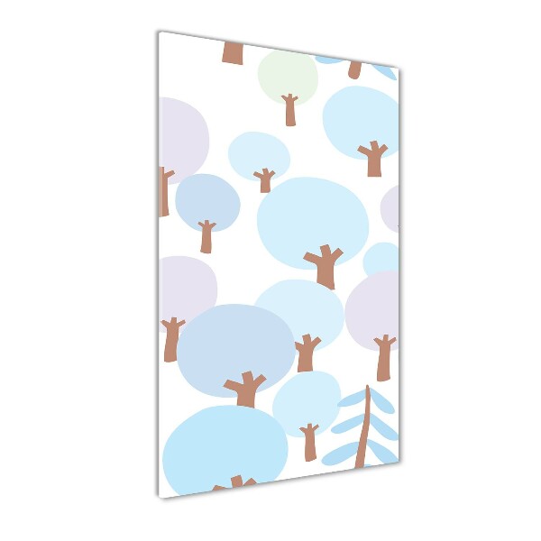 Quadro stampa su vetro verticale Alberi