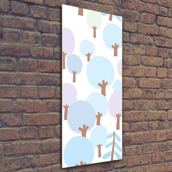 Quadro stampa su vetro verticale Alberi