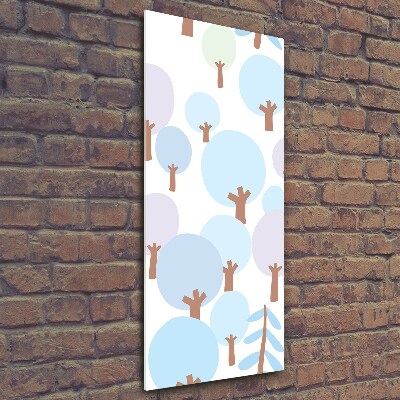 Quadro stampa su vetro verticale Alberi