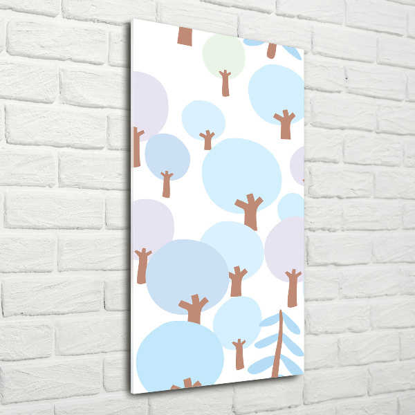 Quadro stampa su vetro verticale Alberi