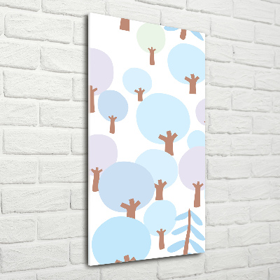 Quadro stampa su vetro verticale Alberi