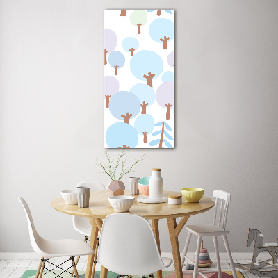 Quadro stampa su vetro verticale Alberi