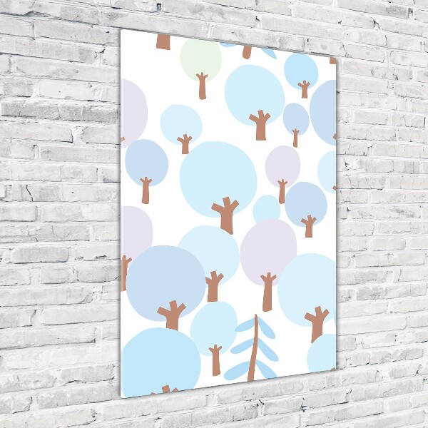 Quadro stampa su vetro verticale Alberi