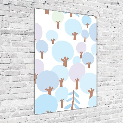 Quadro stampa su vetro verticale Alberi