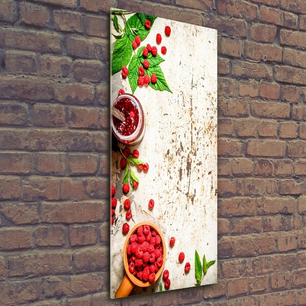 Quadro di vetro verticale Marmellata di lamponi
