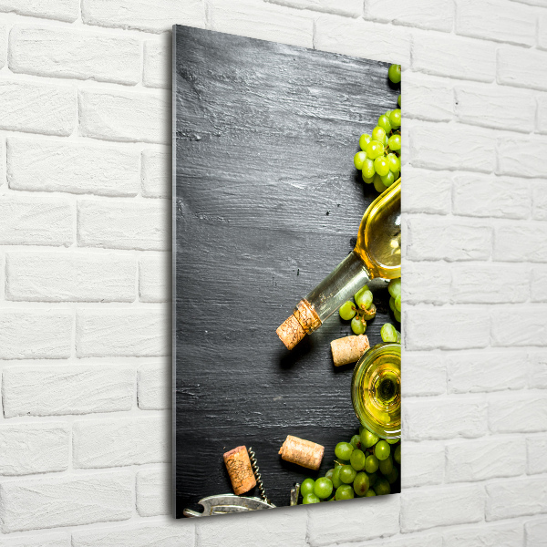 Quadro vetro verticale Uva e vino