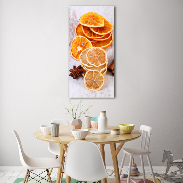 Quadro stampa su vetro verticale Il profumo del Natale