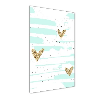 Quadro vetro verticale Cuori e macchie