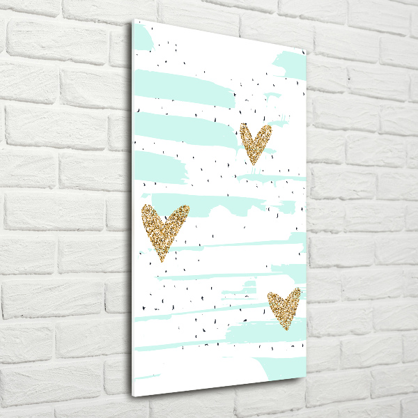 Quadro vetro verticale Cuori e macchie