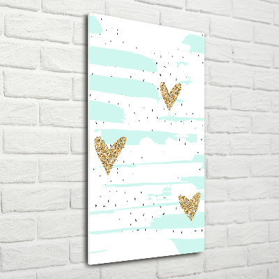 Quadro vetro verticale Cuori e macchie