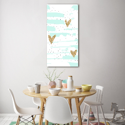Quadro vetro verticale Cuori e macchie
