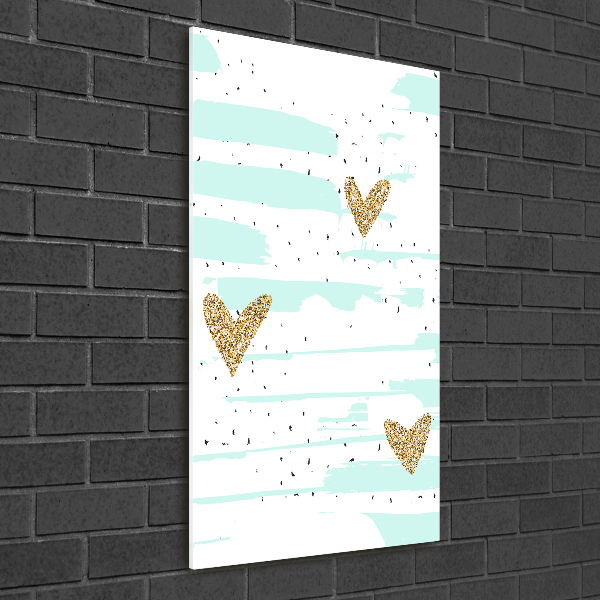 Quadro vetro verticale Cuori e macchie