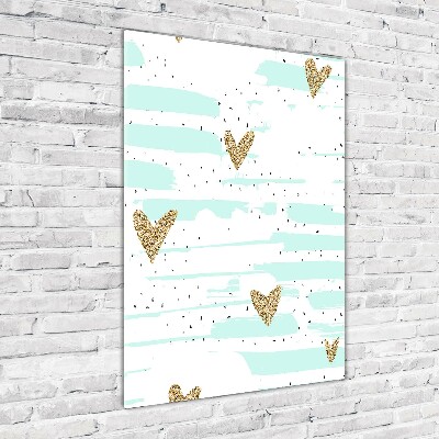 Quadro vetro verticale Cuori e macchie