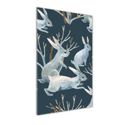 Quadro di vetro verticale Conigli