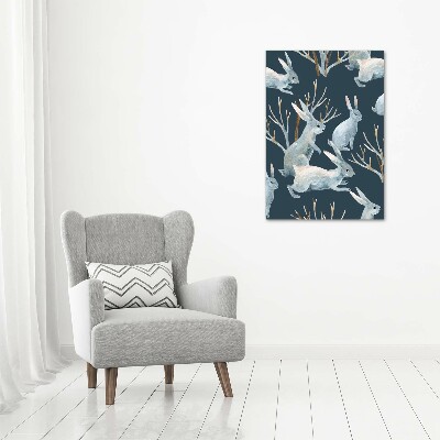 Quadro di vetro verticale Conigli