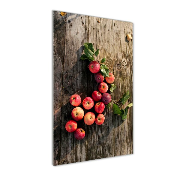 Quadro in vetro verticale Mele sul tavolo