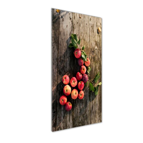 Quadro in vetro verticale Mele sul tavolo